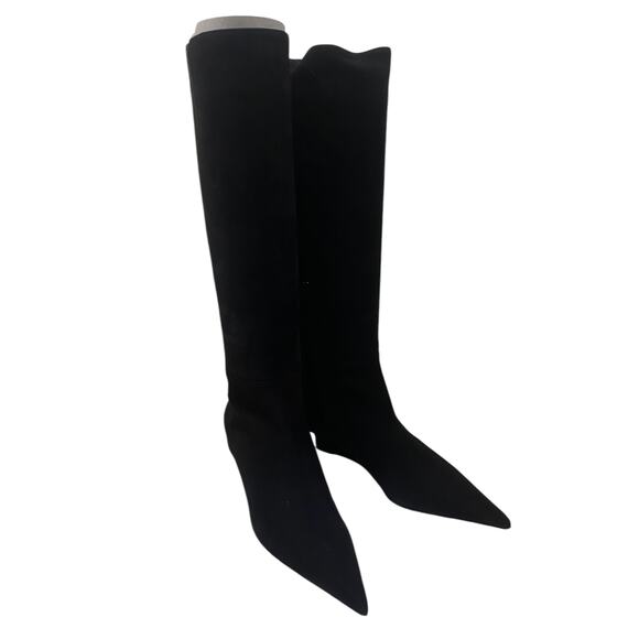 TOTEME Suede Sharp 40 Knee High Boot Black Size 39 - Picture 7 of 8